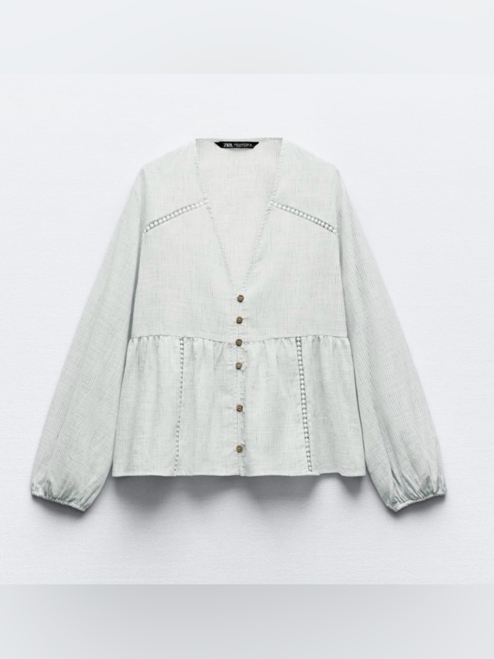 New ZARA Stripped Insert Lace Top